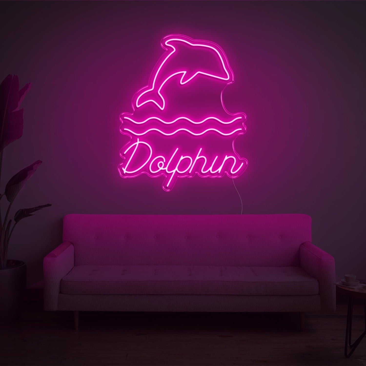 Warm Yellow Dolphin Wave Led Neon Sign For Home Decor | Shineneon