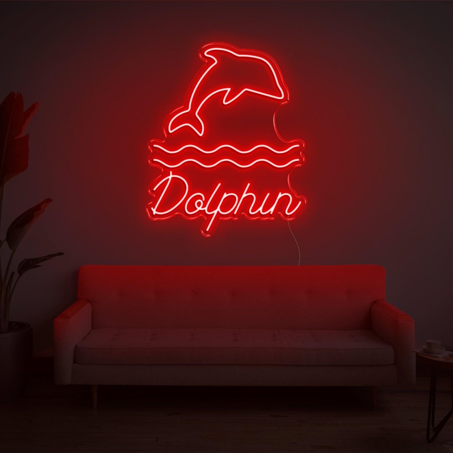 Warm Yellow Dolphin Wave Led Neon Sign For Home Decor | Shineneon
