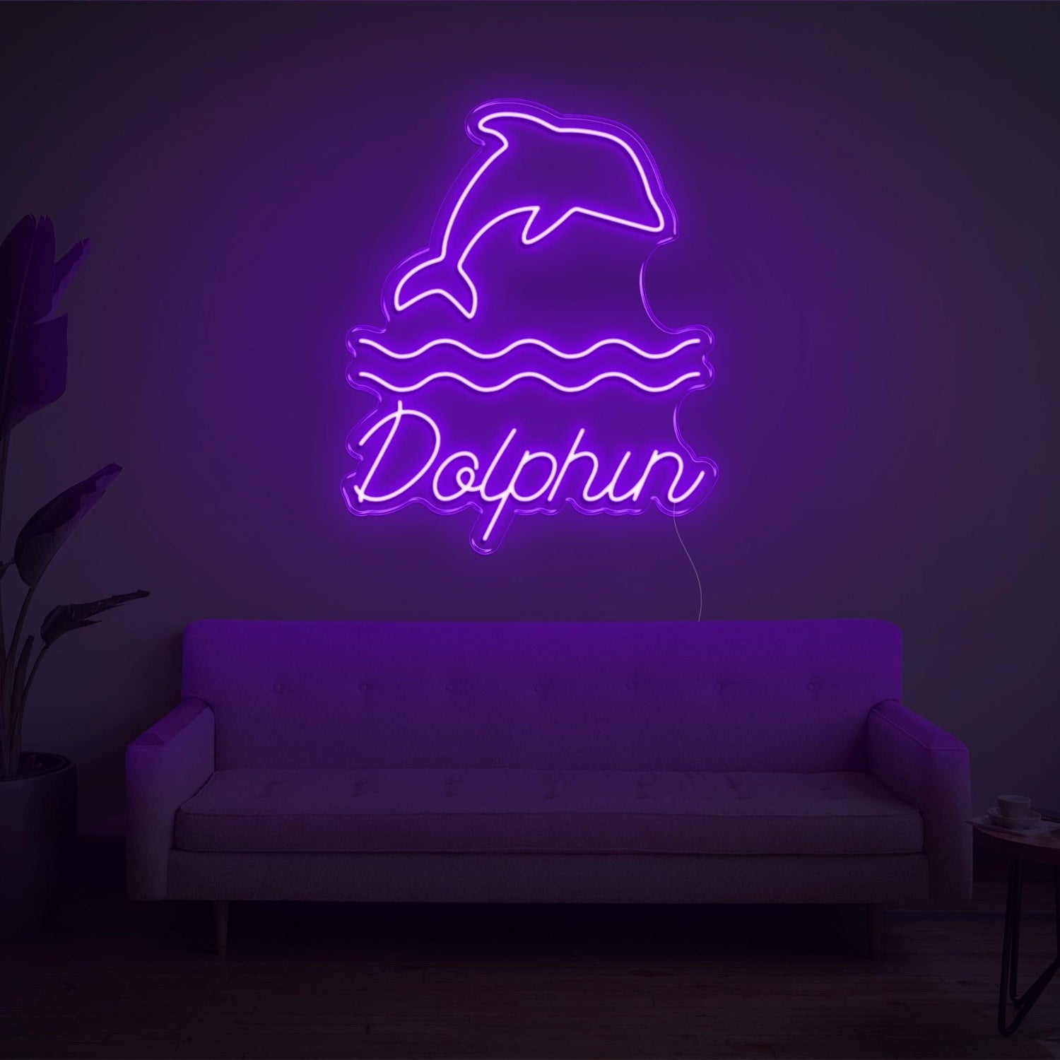 Warm Yellow Dolphin Wave Led Neon Sign For Home Decor | Shineneon