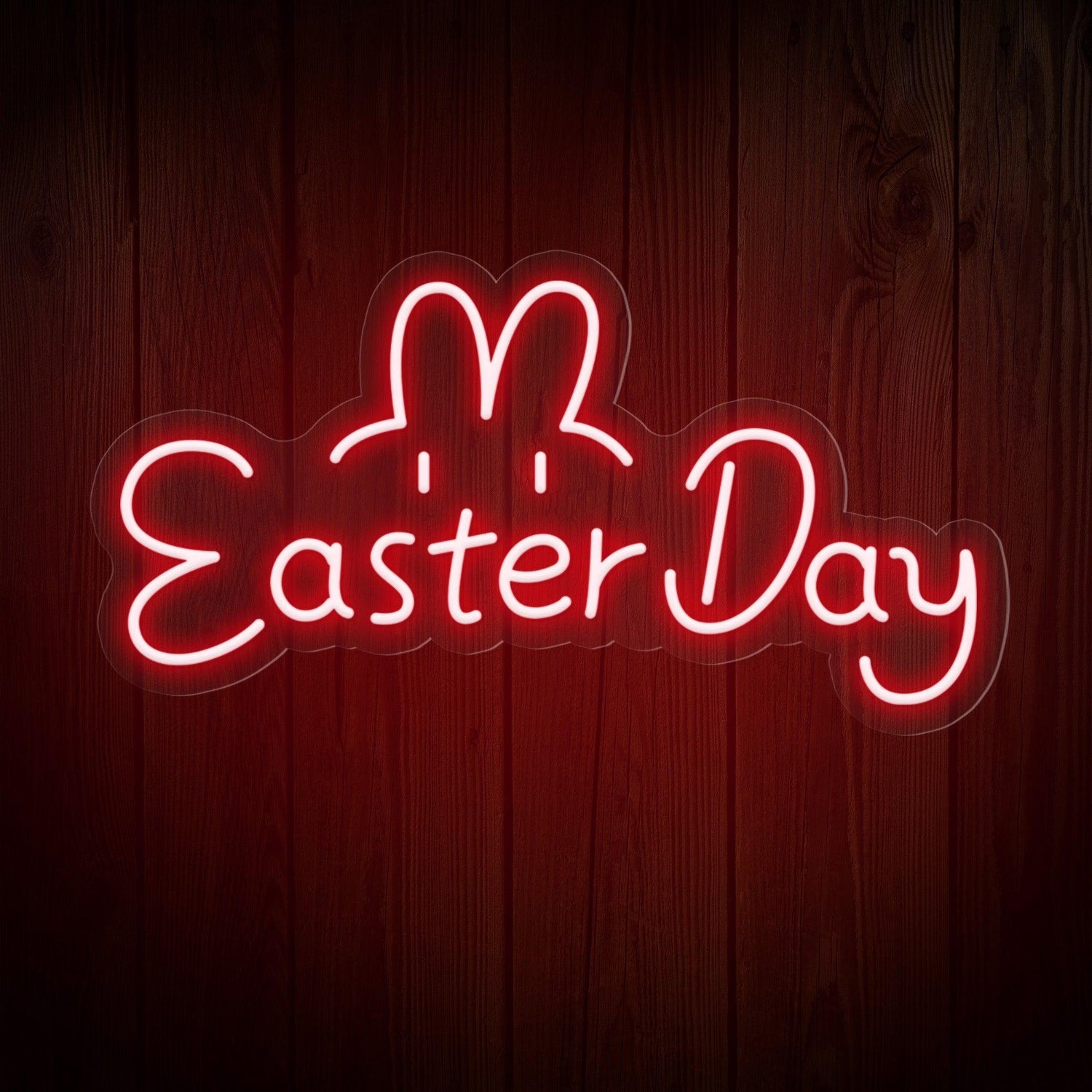 Warm Yellow Easter Day Bunny Led Neon Sign For Home Cafe Decor | Shineneon