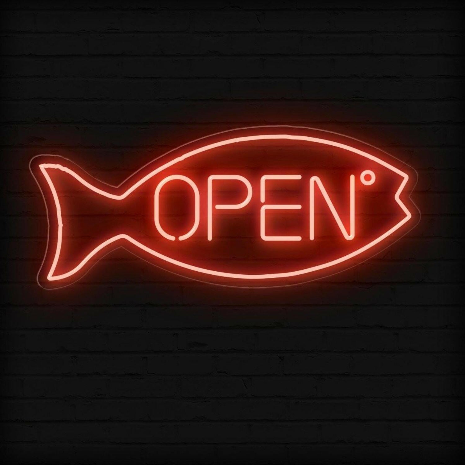 Warm Yellow Fish Open Led Neon Sign For Shop Business Decor | Shineneon