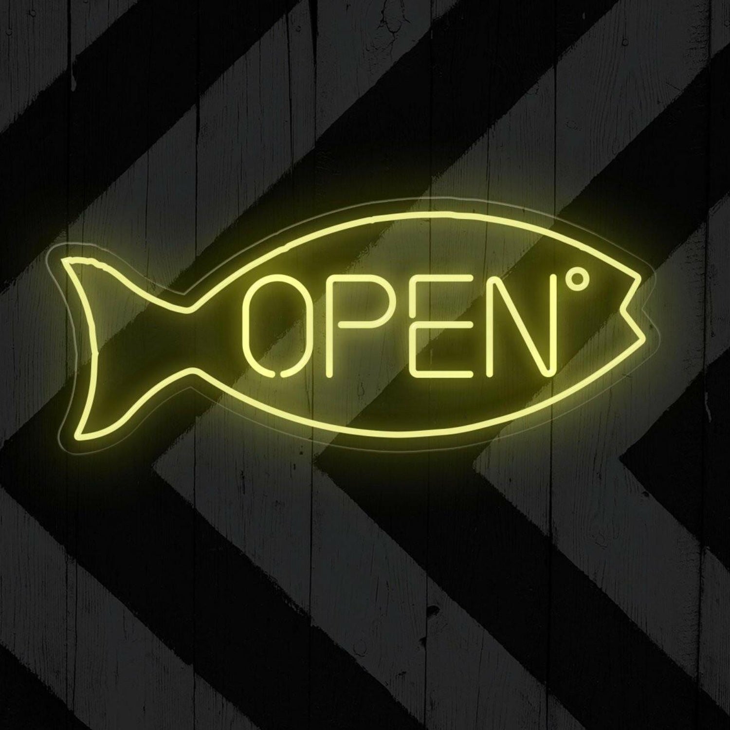 Warm Yellow Fish Open Led Neon Sign For Shop Business Decor | Shineneon