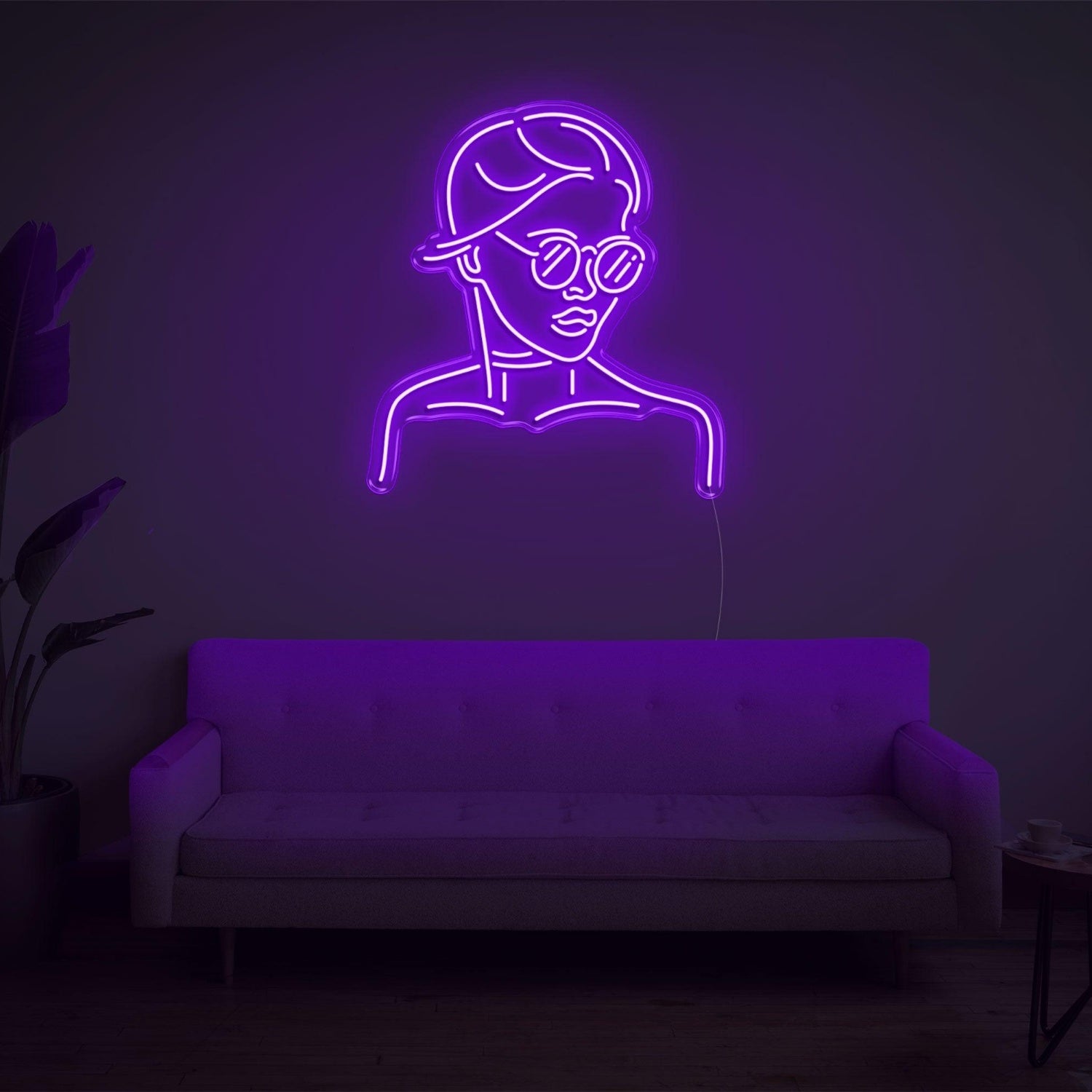 Warm Yellow Girl With Glass Led Neon Sign For Modern Home Decor | Shineneon