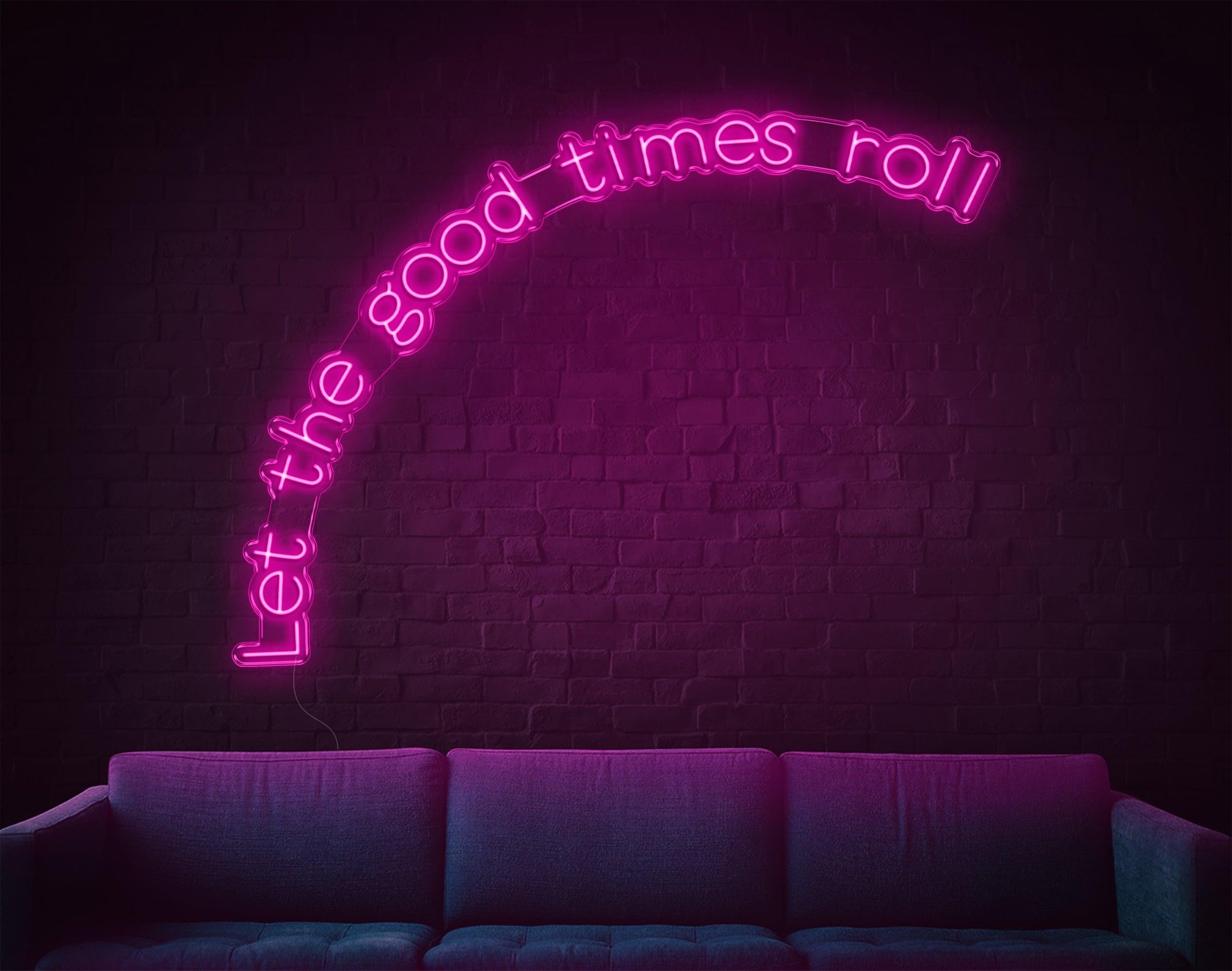 Warm Yellow Handwritten Let The Good Times Roll Led Neon Sign For Home Bar Cafe | Shineneon