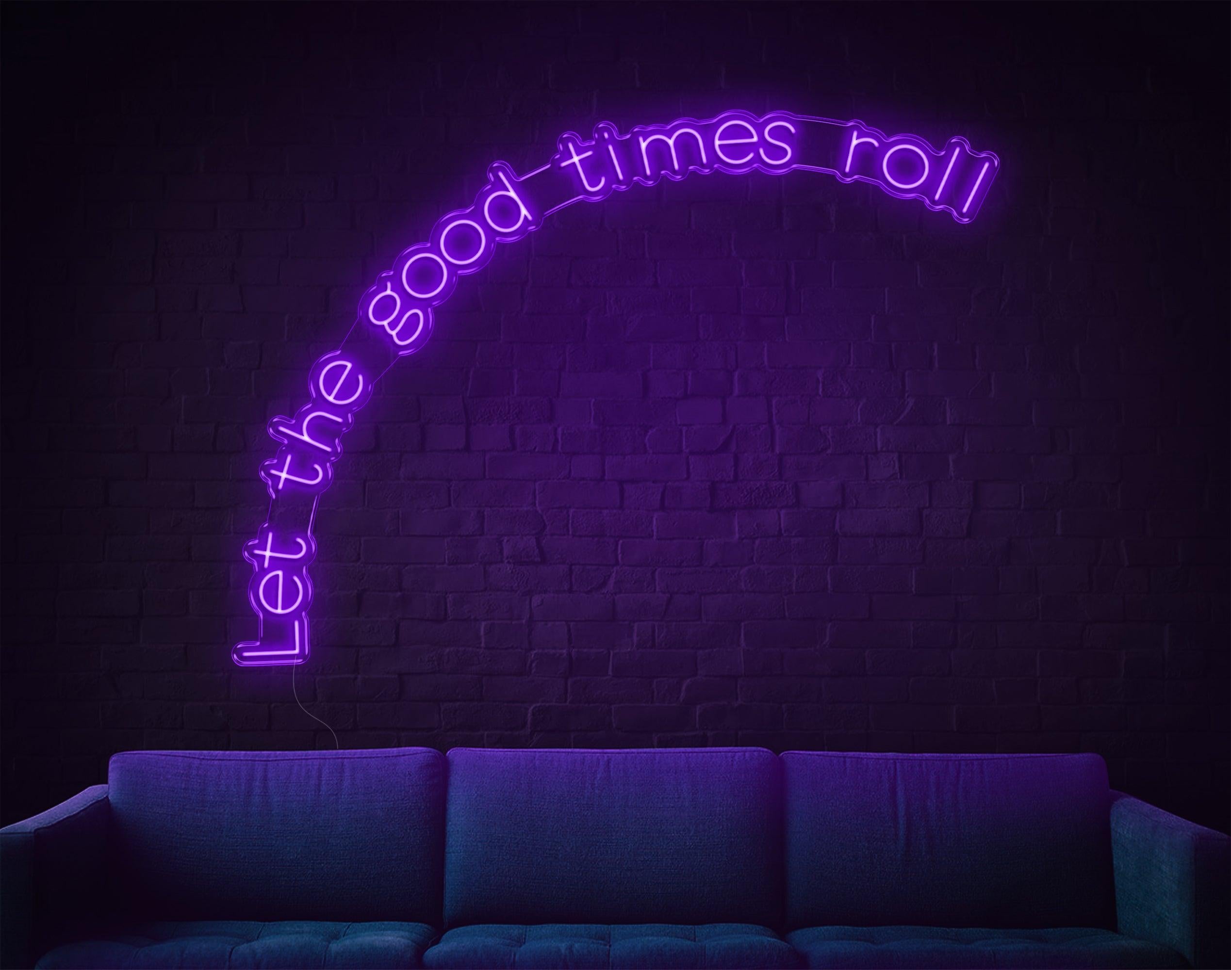 Warm Yellow Handwritten Let The Good Times Roll Led Neon Sign For Home Bar Cafe | Shineneon