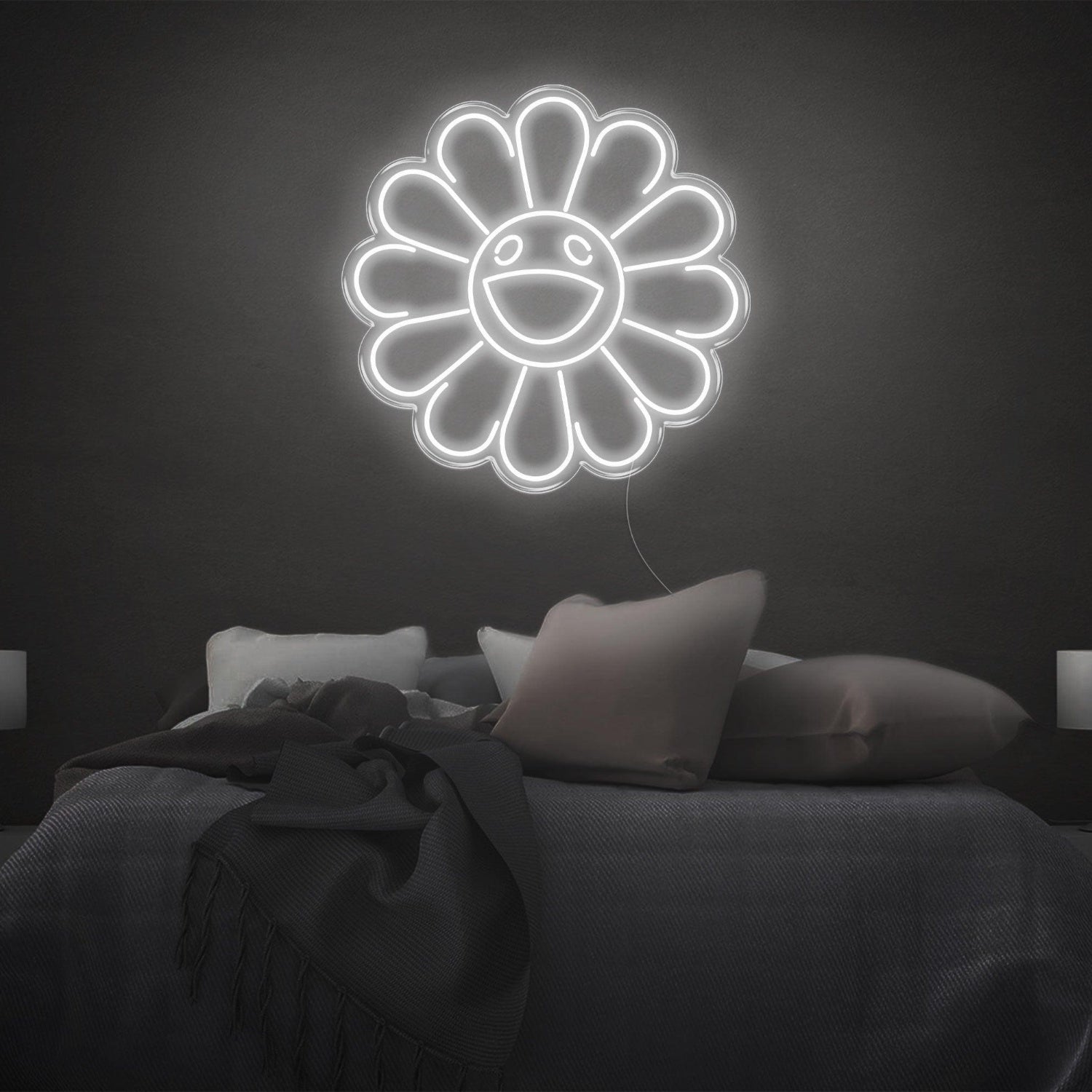 Warm Yellow Smiling Flower Led Neon Sign For Bedroom Wall Decor | Shineneon