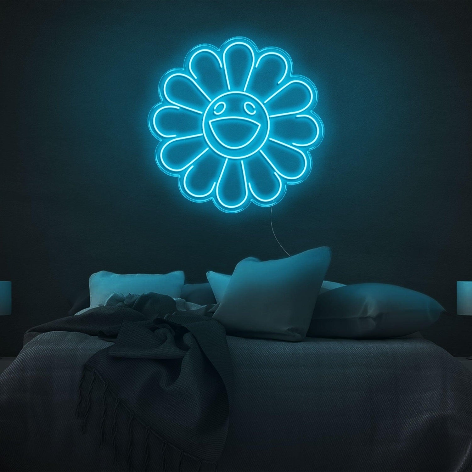 Warm Yellow Smiling Flower Led Neon Sign For Bedroom Wall Decor | Shineneon