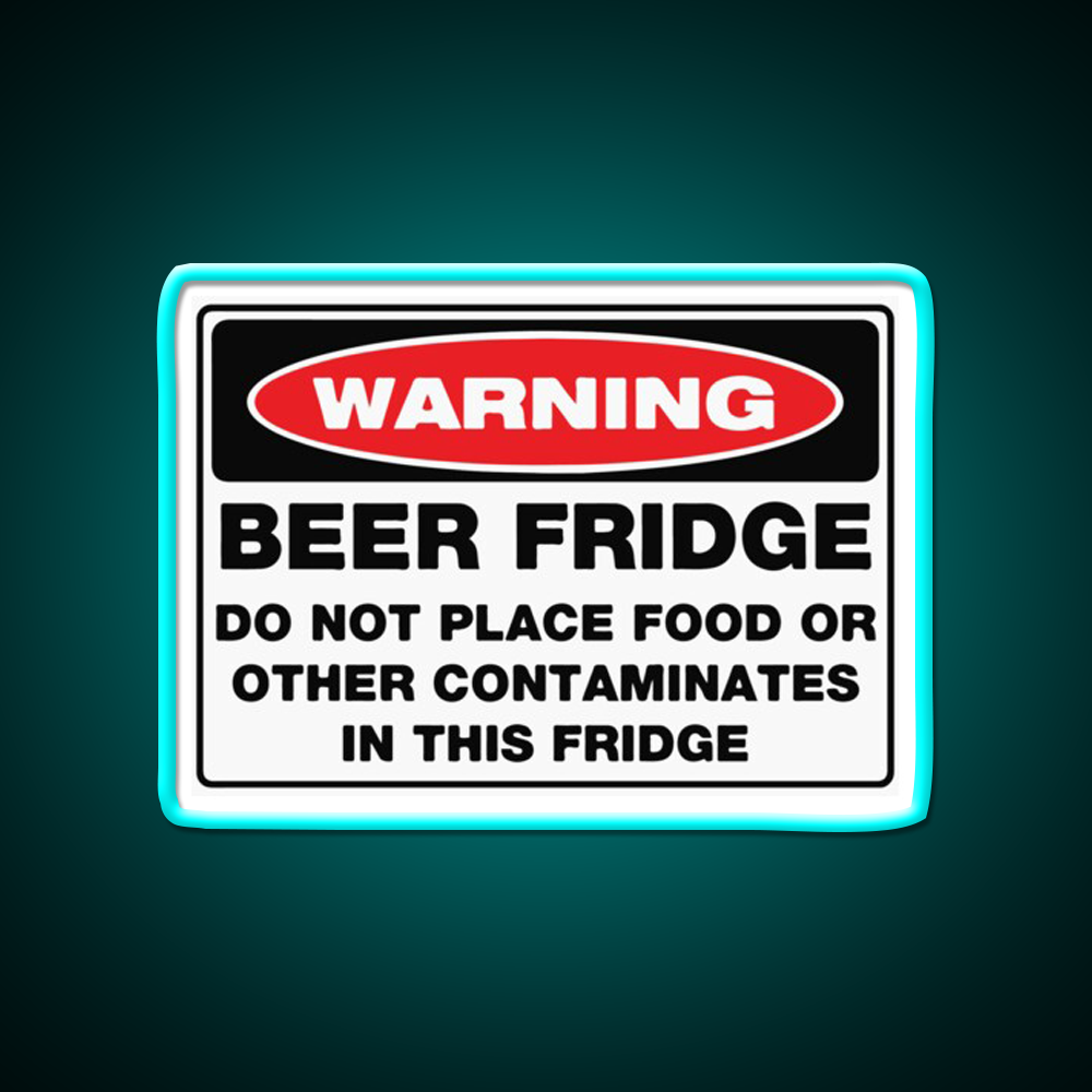 Warning Beer Fridge Beer Bar Decor Led Neon Sign Rgb Color - Size and dimension reference