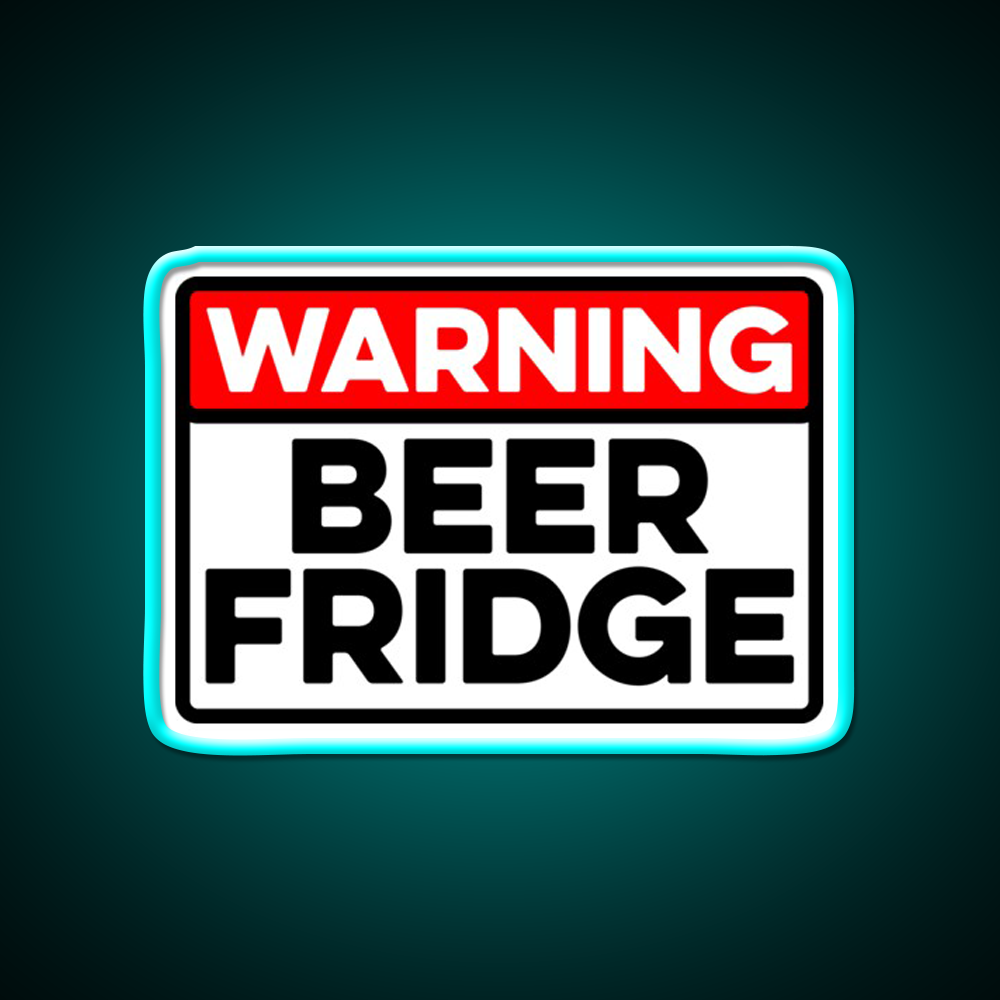 Warning Beer Fridge Drinks Cocktail Bar Decor Led Neon Sign Rgb Color - Size and dimension reference