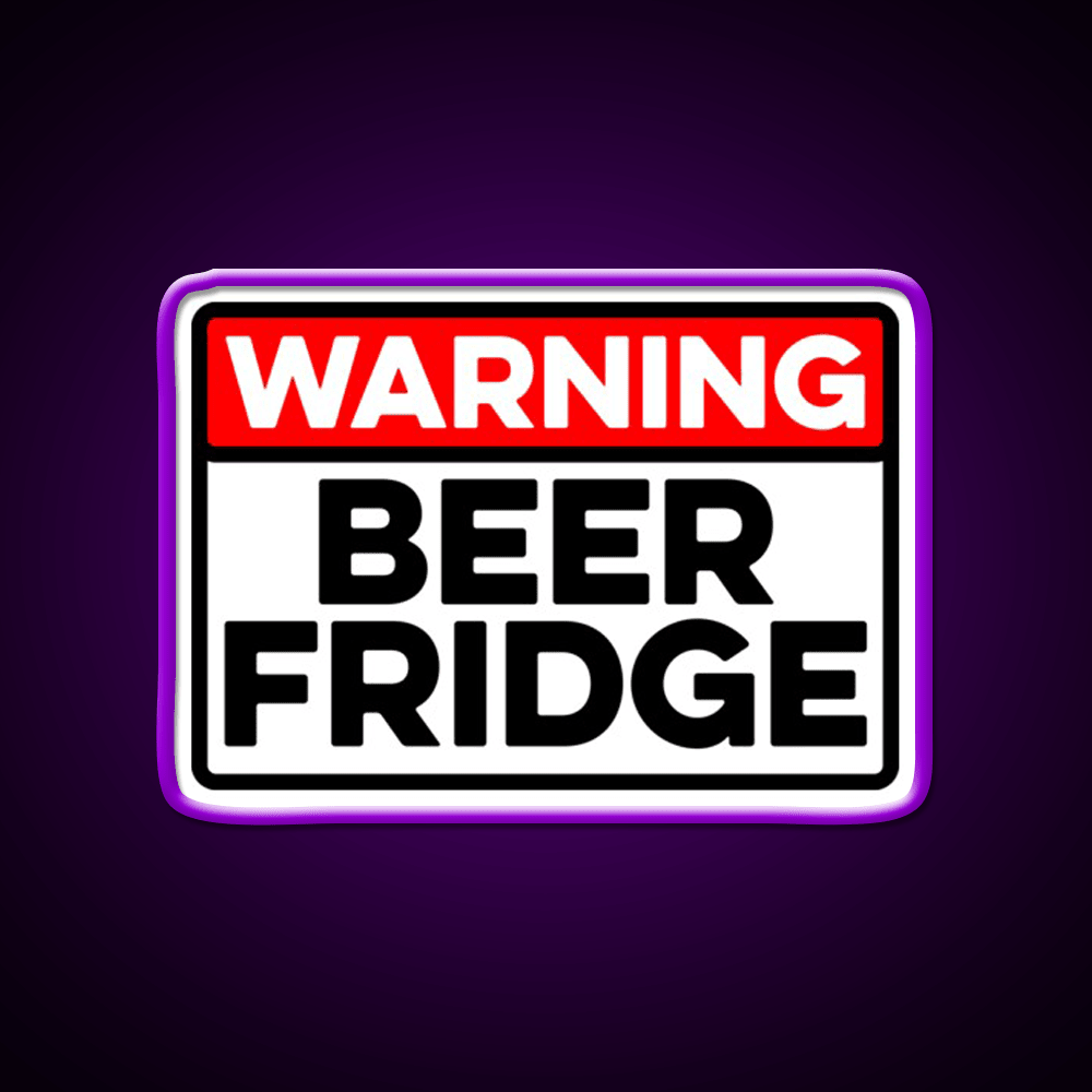 Warning Beer Fridge Drinks Cocktail Bar Decor Led Neon Sign Rgb Color - Shineneon