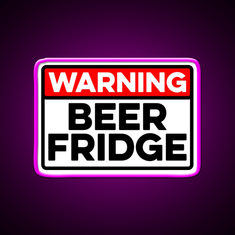 Warning Beer Fridge Drinks Cocktail Bar Decor Led Neon Sign Rgb Color - Shineneon