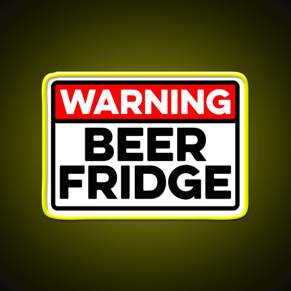 Warning Beer Fridge Drinks Cocktail Beer Bar Decor Led Neon Sign Rgb Color - Custom LED neon sign front view