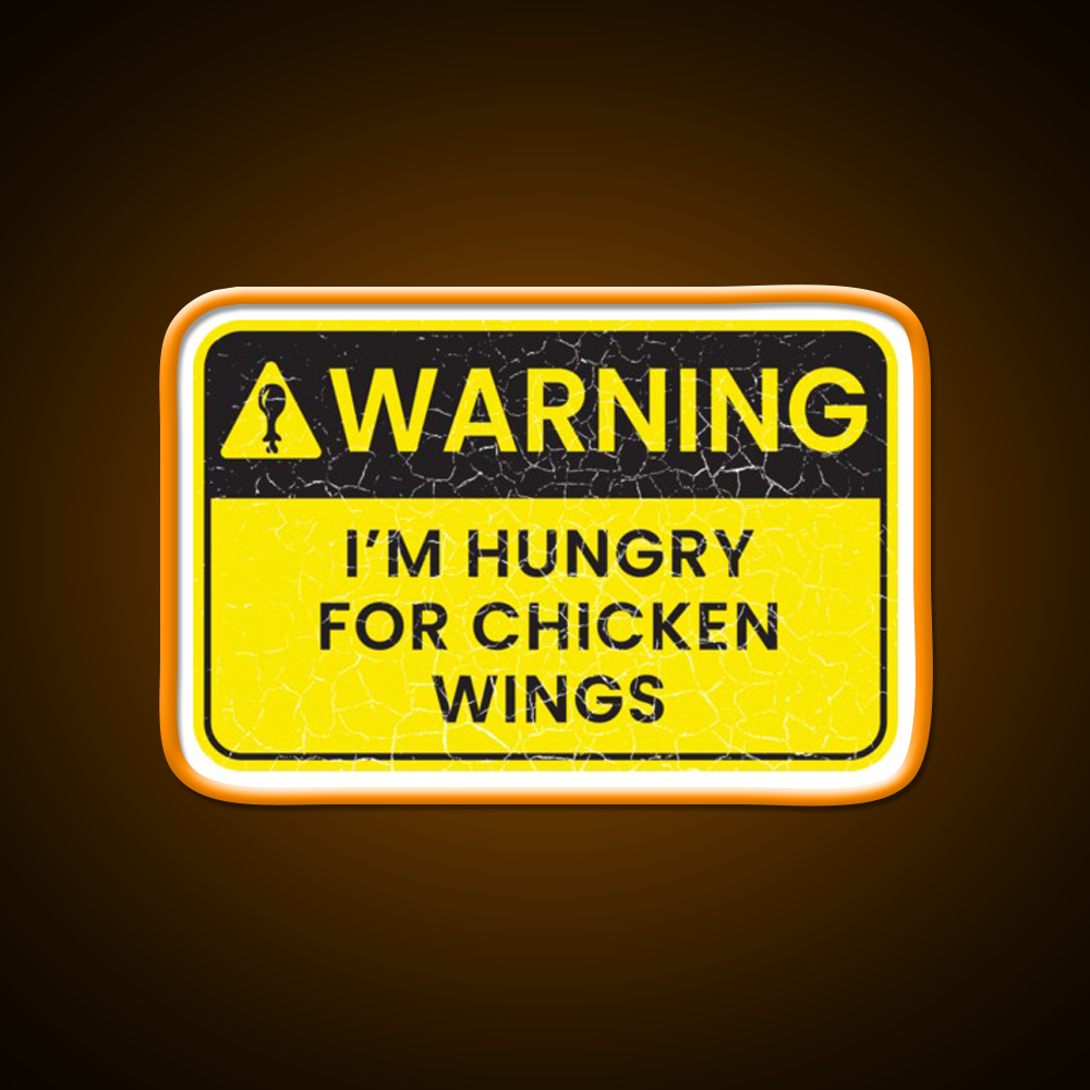Warning Im Hungry For Chicken Wings Man Cave Bar Led Neon Sign Rgb Color