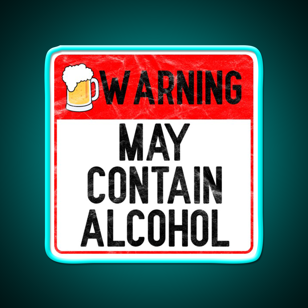 Warning May Contain Alcohol Beer Bar Decor Led Neon Sign Rgb Color - Size and dimension reference