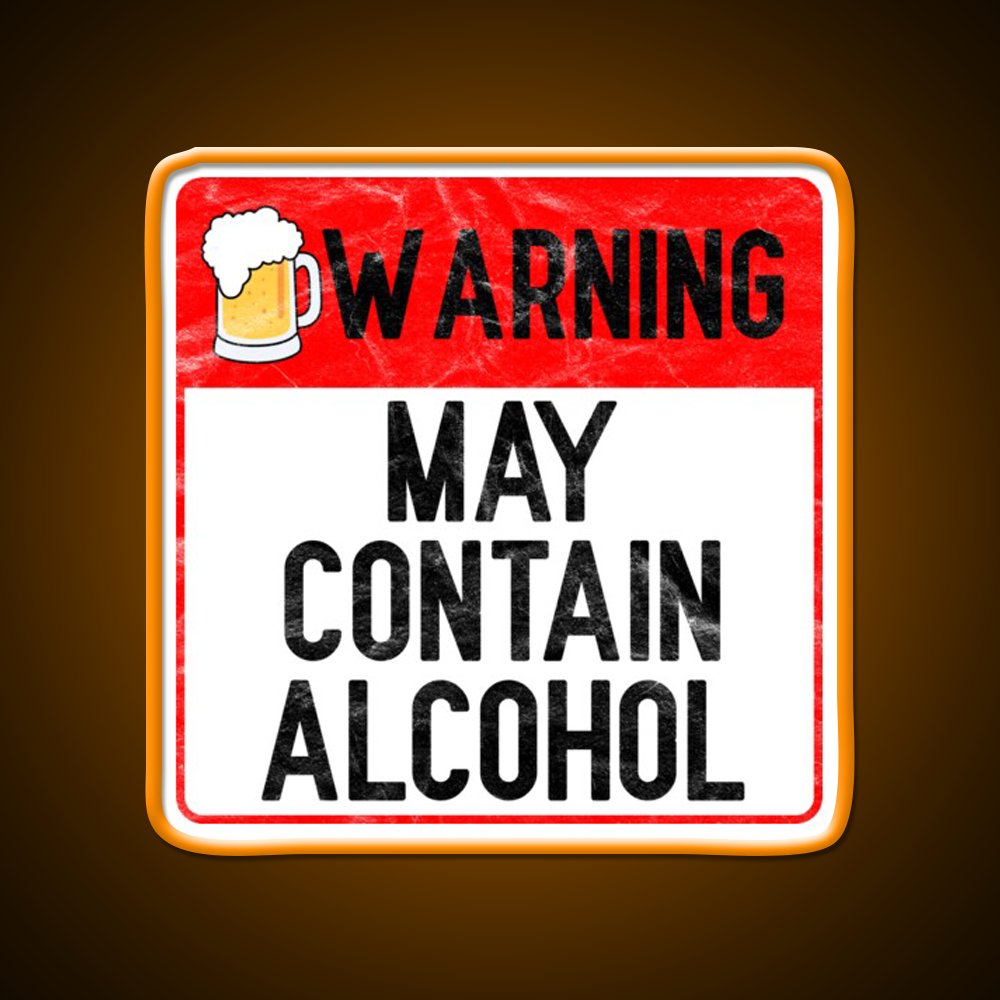 Warning May Contain Alcohol Beer Bar Decor Led Neon Sign Rgb Color - LED neon sign view 6