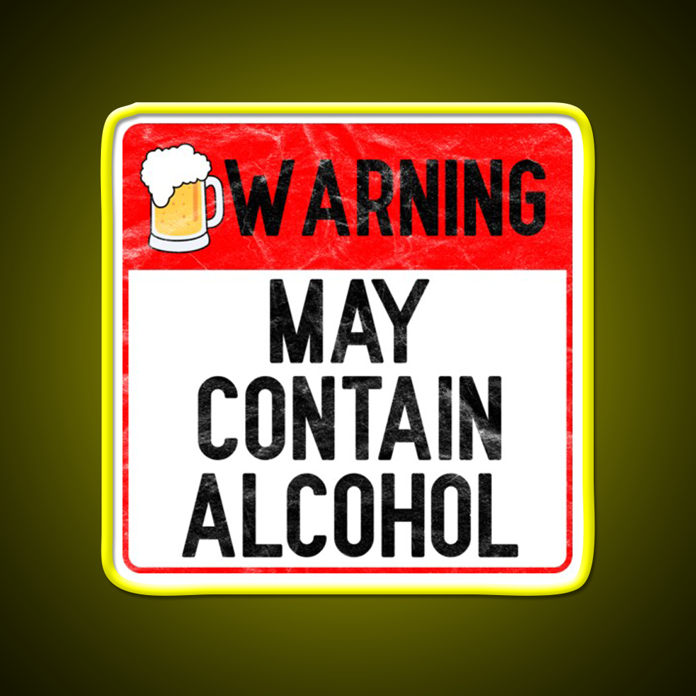 Warning May Contain Alcohol Beer Bar Decor Led Neon Sign Rgb Color - LED neon sign view 7
