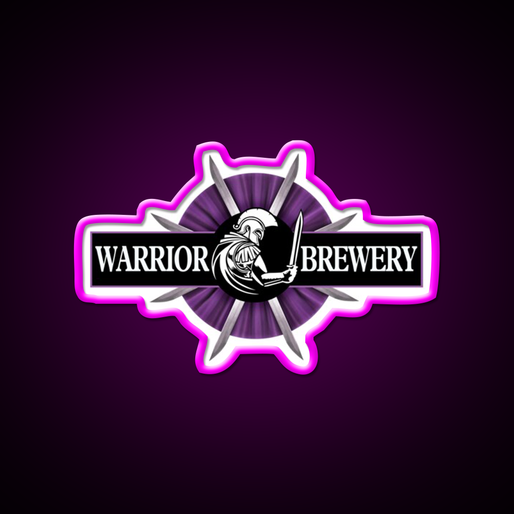 Warrior Brewery Merchandise Beer Bar Decor Led Neon Sign Rgb Color - Neon sign mounted on wall in room