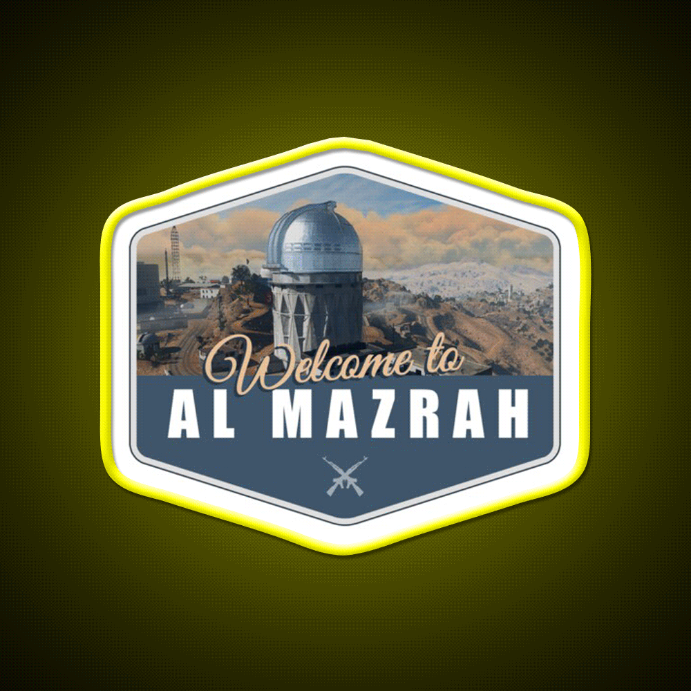 Warzone Welcome To Al Mazrah Welcome Led Neon Sign Open Sign Rgb Color - Custom LED neon sign front view