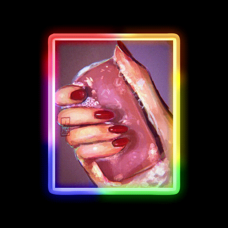 Wash Ur Hands Nail Salon Led Neon Sign Rgb Color - LED neon sign close-up detail