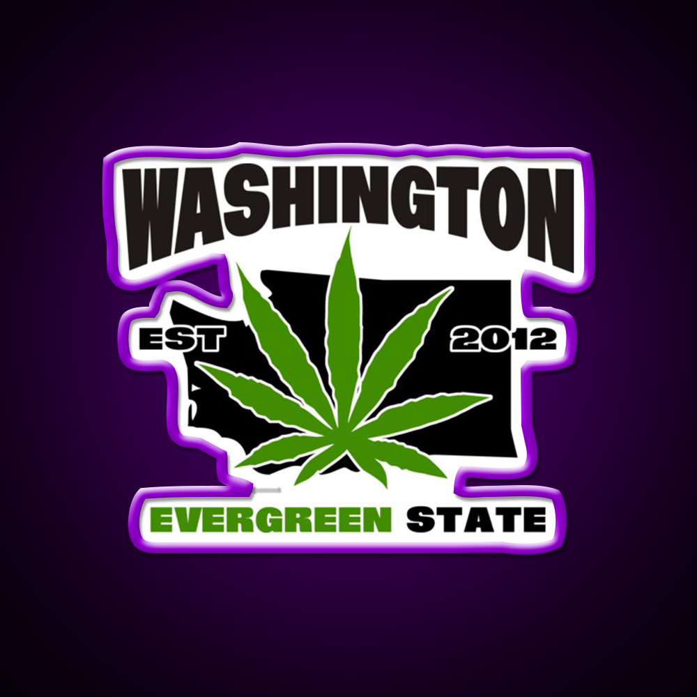 Washington Weed Hemp Inspired Green Leaf Led Neon Sign Rgb Color - LED neon sign view 9