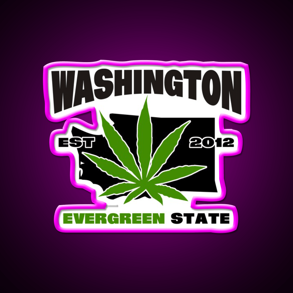 Washington Weed Hemp Inspired Green Leaf Led Neon Sign Rgb Color - Shineneon