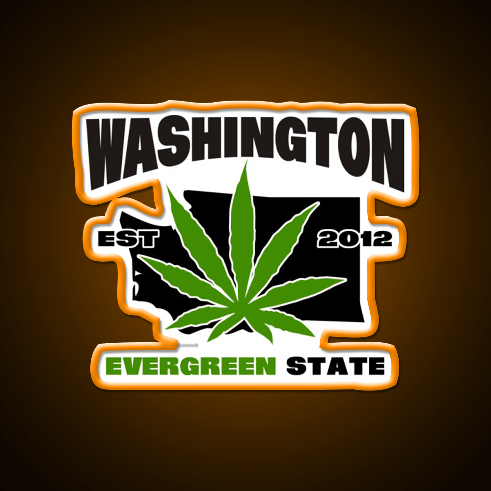 Washington Weed Hemp Inspired Green Leaf Led Neon Sign Rgb Color - Shineneon