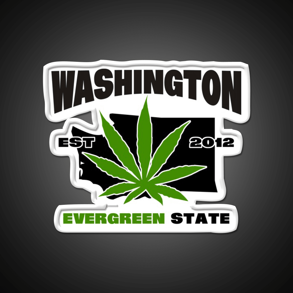 Washington Weed Hemp Inspired Green Leaf Led Neon Sign Rgb Color - Shineneon