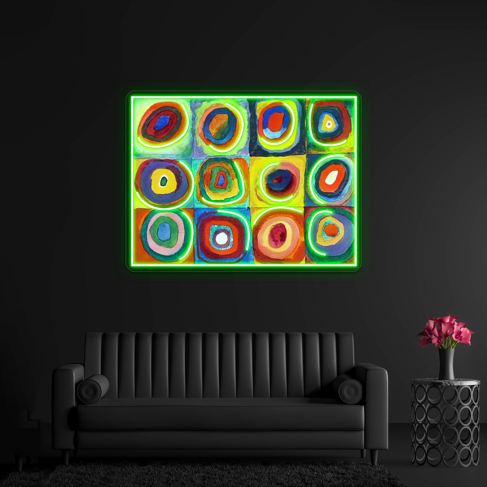 Wassily Kandinsky Color Study Squares With Concentric Circles Wall Artwork Neon Signs | Shineneon