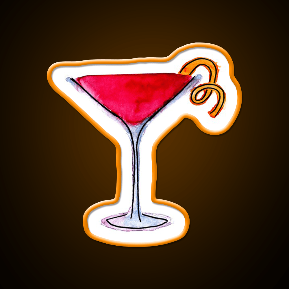 Watercolor Cosmo Cocktail Bar Decor Led Neon Sign Rgb Color - Shineneon