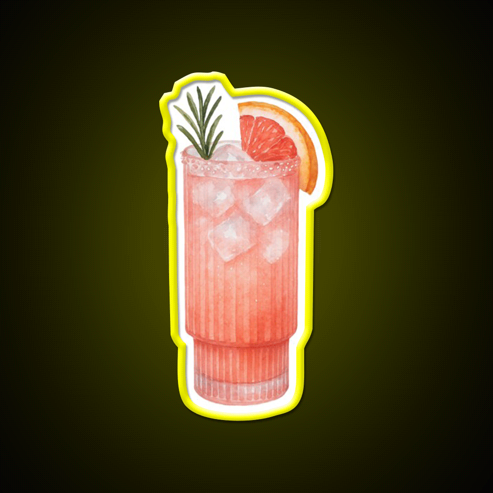 Watercolor Paloma Cocktail Bar Decor Led Neon Sign Neon Party Sign Rgb Color - Custom LED neon sign front view