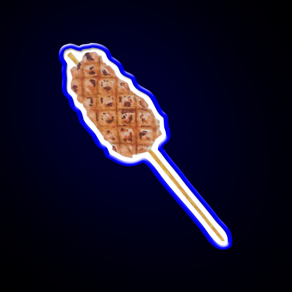 Watercolour Squid Skewer Led Neon Sign Chinese Food Rgb Color