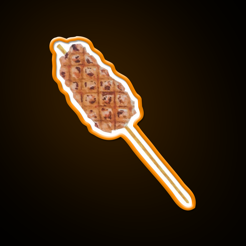 Watercolour Squid Skewer Led Neon Sign Chinese Food Rgb Color