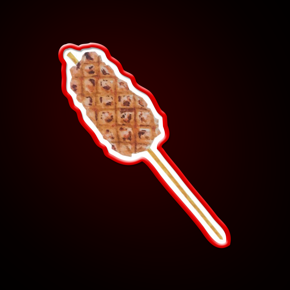 Watercolour Squid Skewer Led Neon Sign Chinese Food Rgb Color