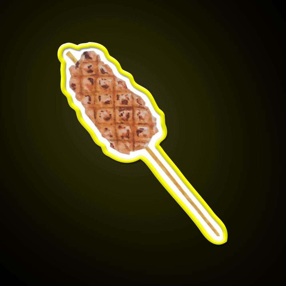 Watercolour Squid Skewer Led Neon Sign Chinese Food Rgb Color