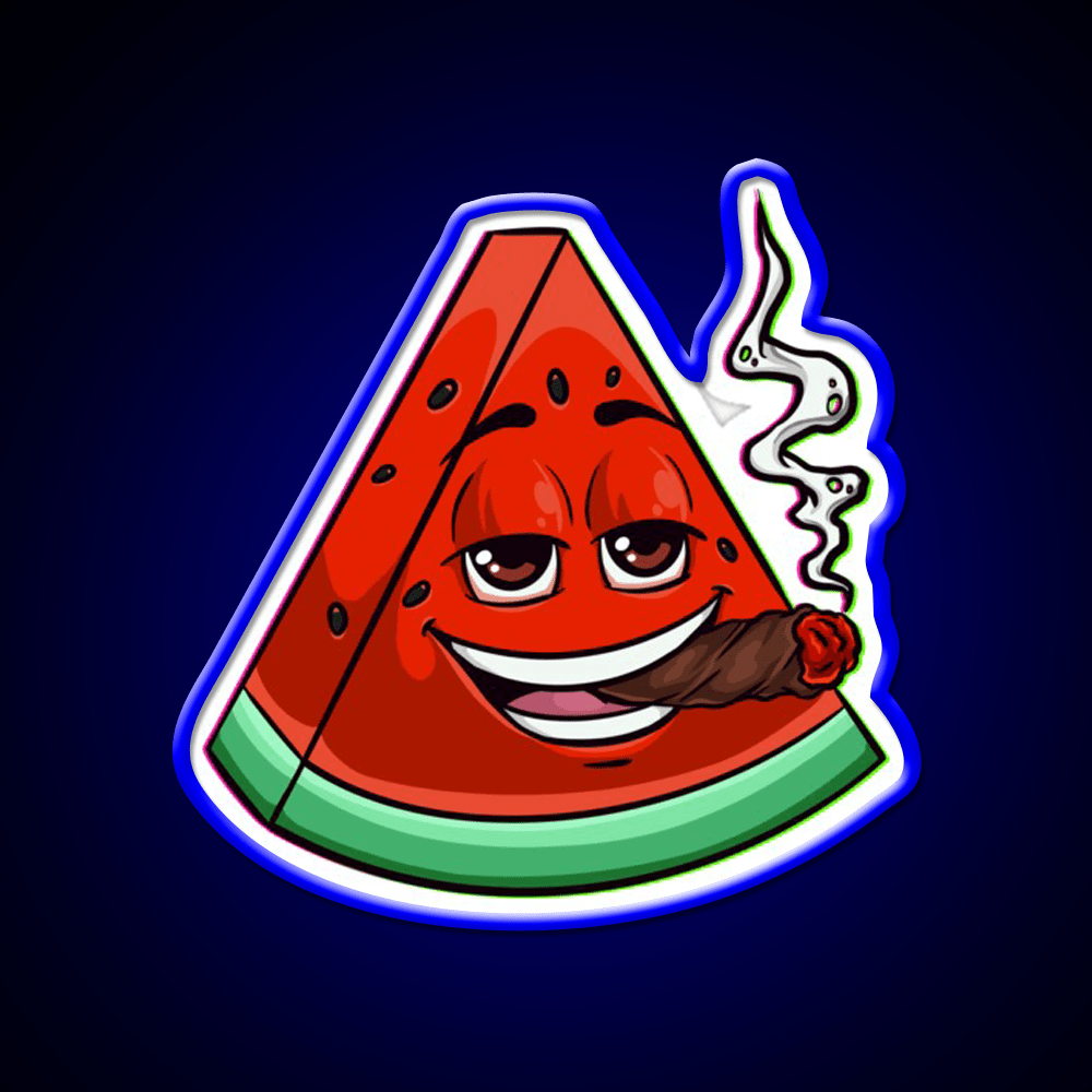 Watermelon Blunt Hemp Inspired Green Leaf Led Neon Sign Rgb Color - Shineneon