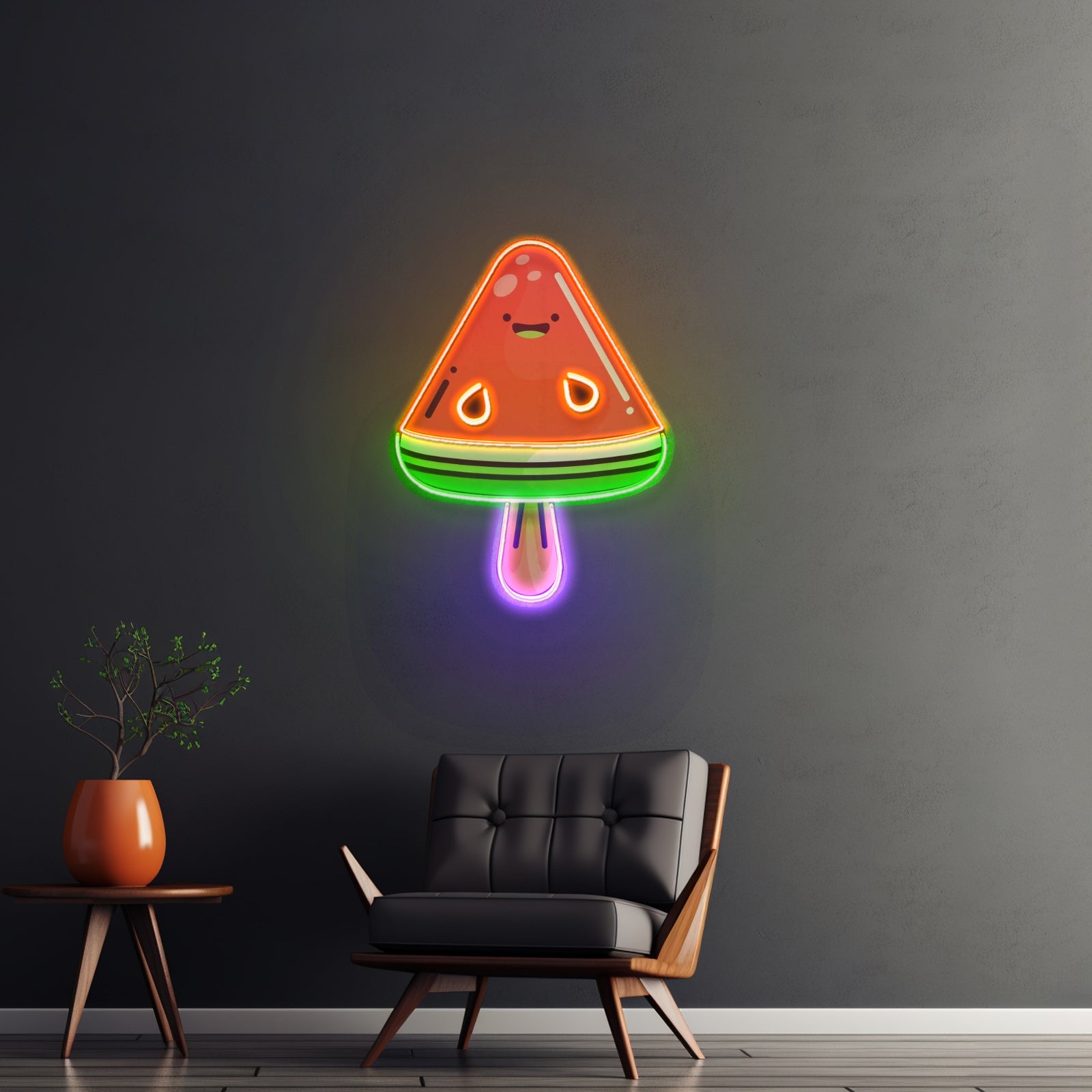 Watermelon Popsicle Neon Acrylic Artwork