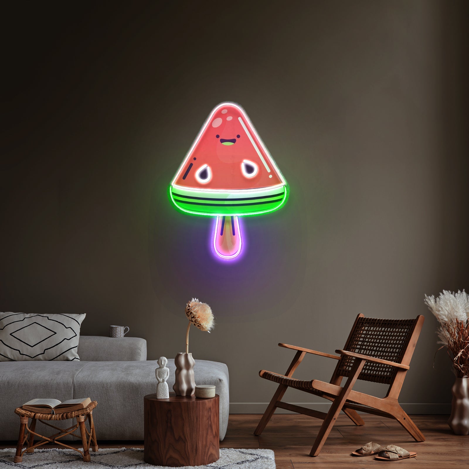 Watermelon Popsicle Neon Acrylic Artwork