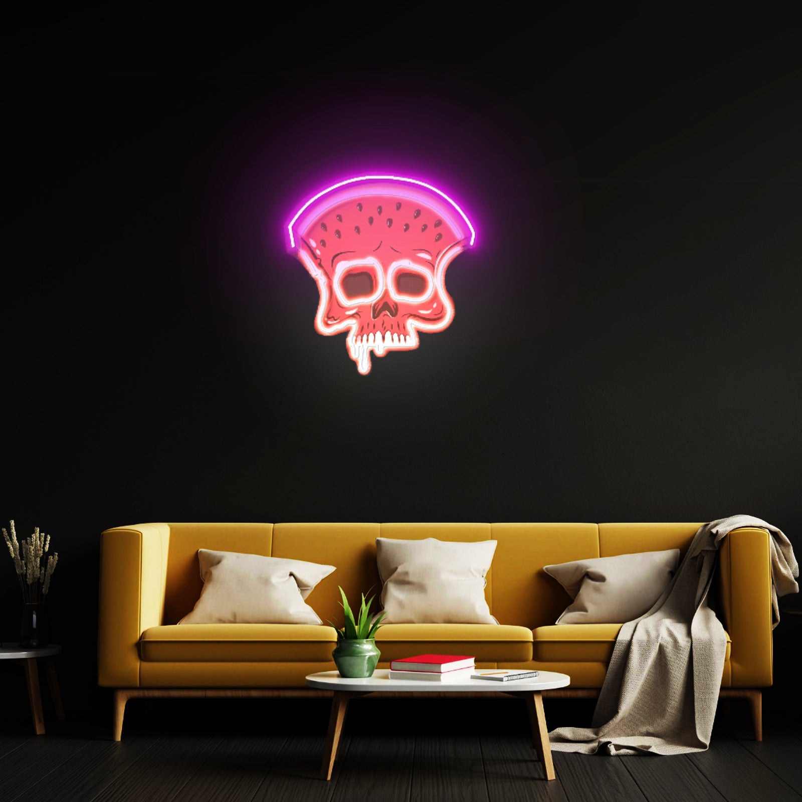 Watermelon Skull Custom Led Signs Artwork For Sale
