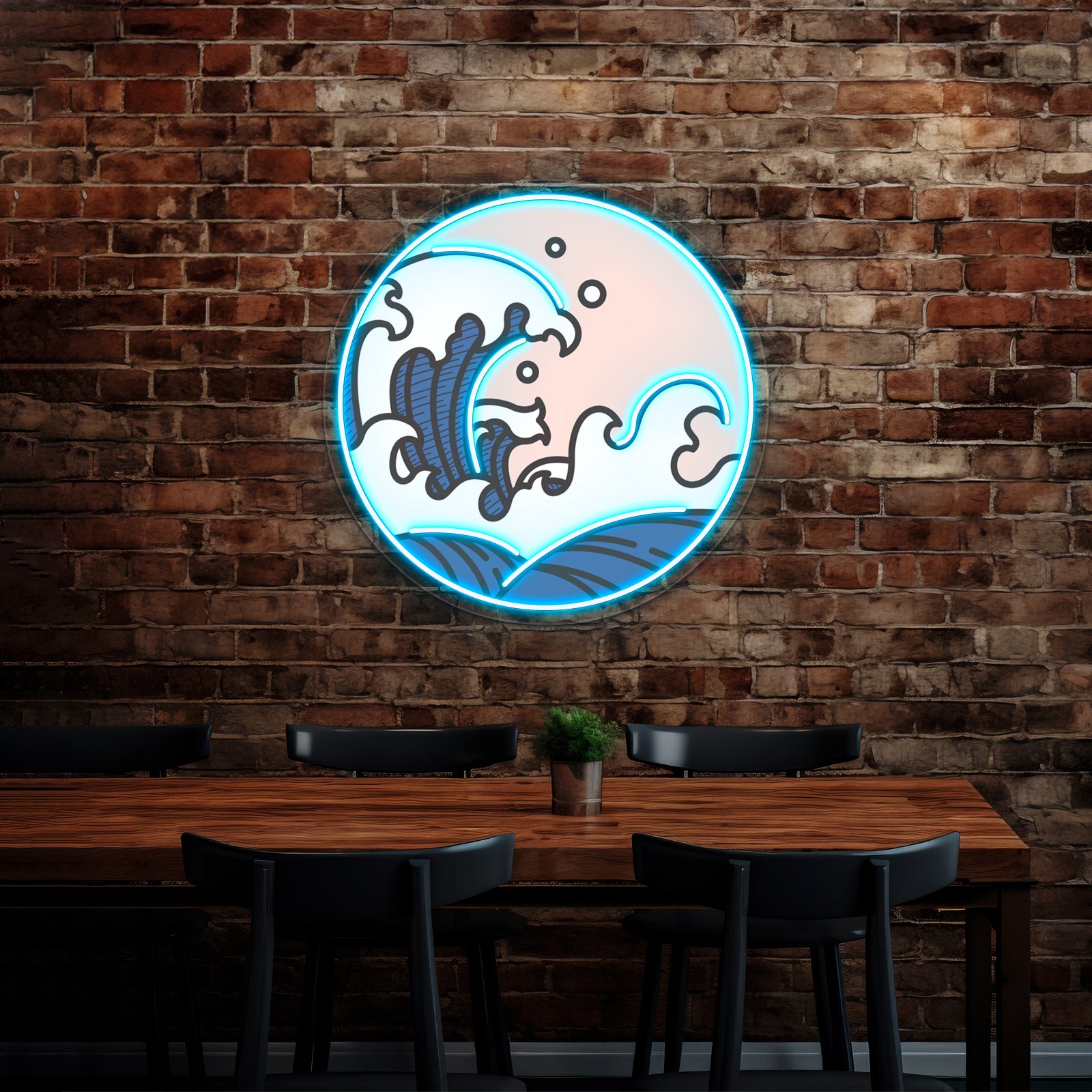 Waves Landscape Tshirt Tees Design Wall Artwork Neon Signs | Shineneon