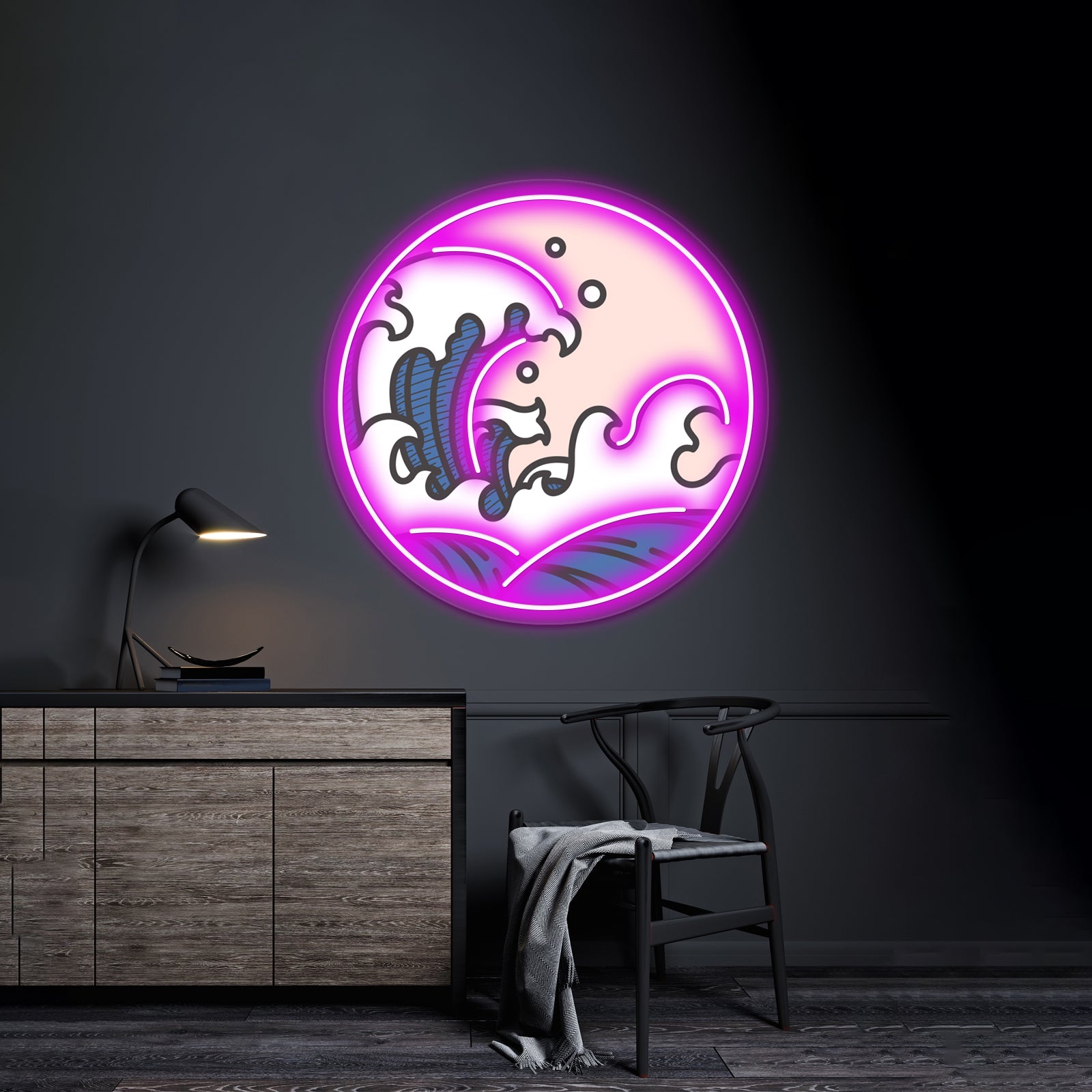 Waves Landscape Tshirt Tees Design Wall Artwork Neon Signs | Shineneon