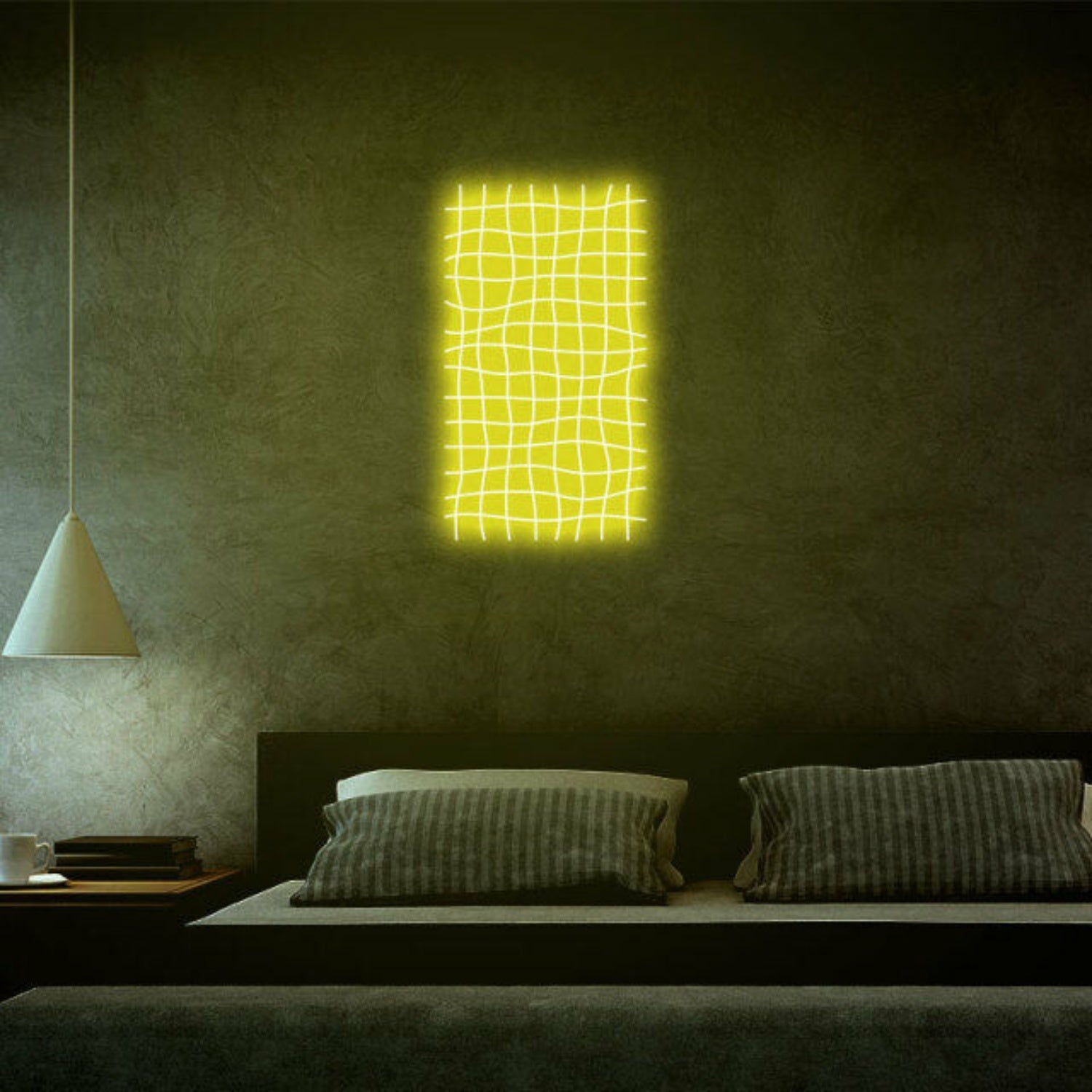 Wavy Trippy Net Psychedelic Neon Art For Modern Spaces | Shineneon