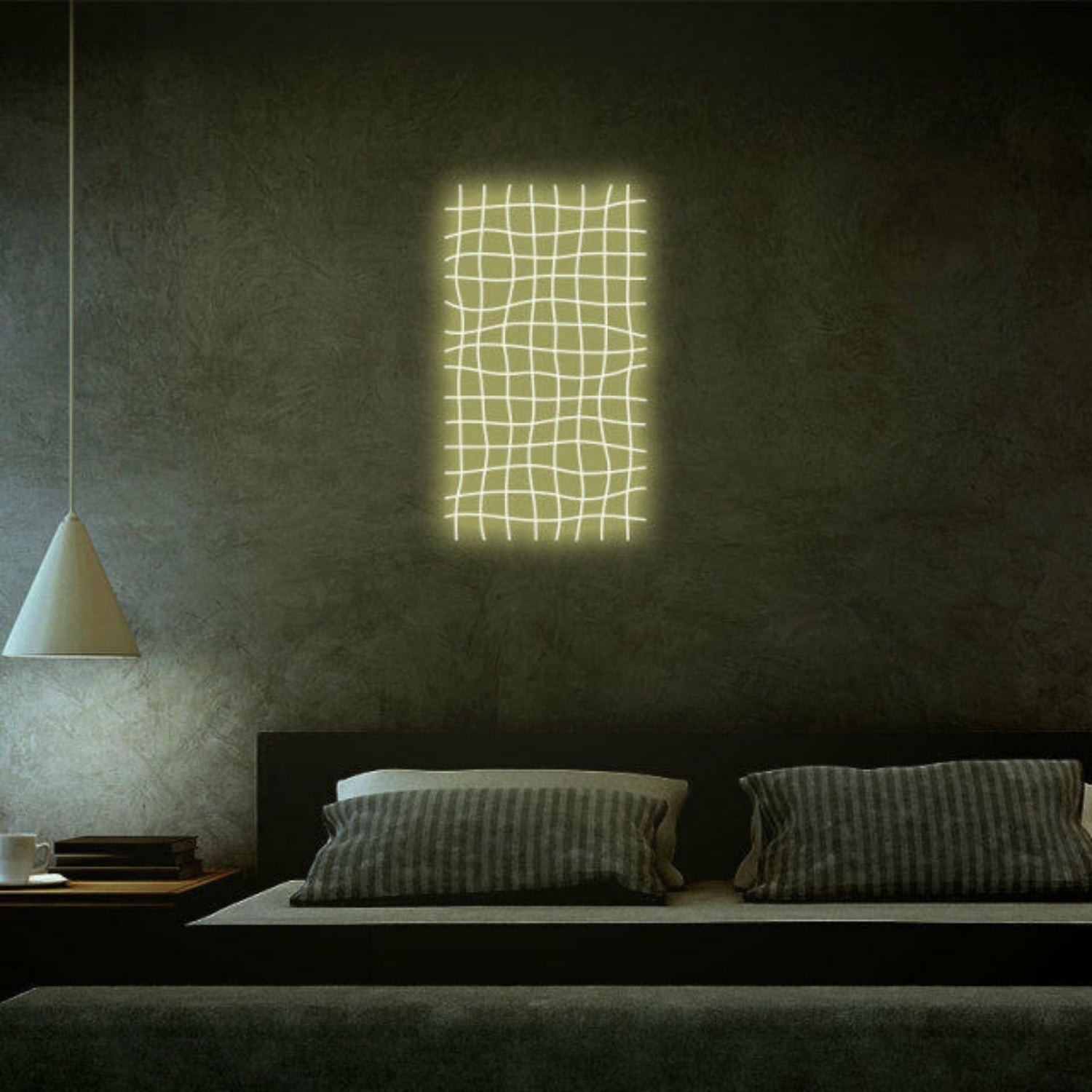 Wavy Trippy Net Psychedelic Neon Art For Modern Spaces - Shineneon