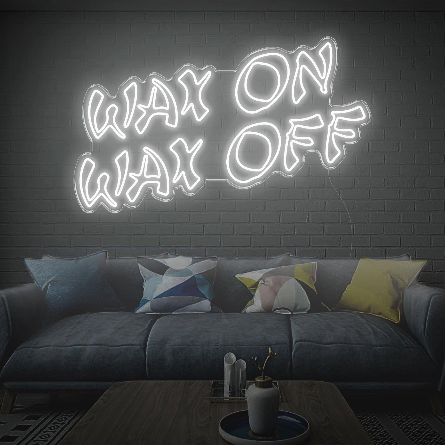 Wax On Wax Off Led Neon Sign Pink Graffiti Style Home Studio Decor | Shineneon