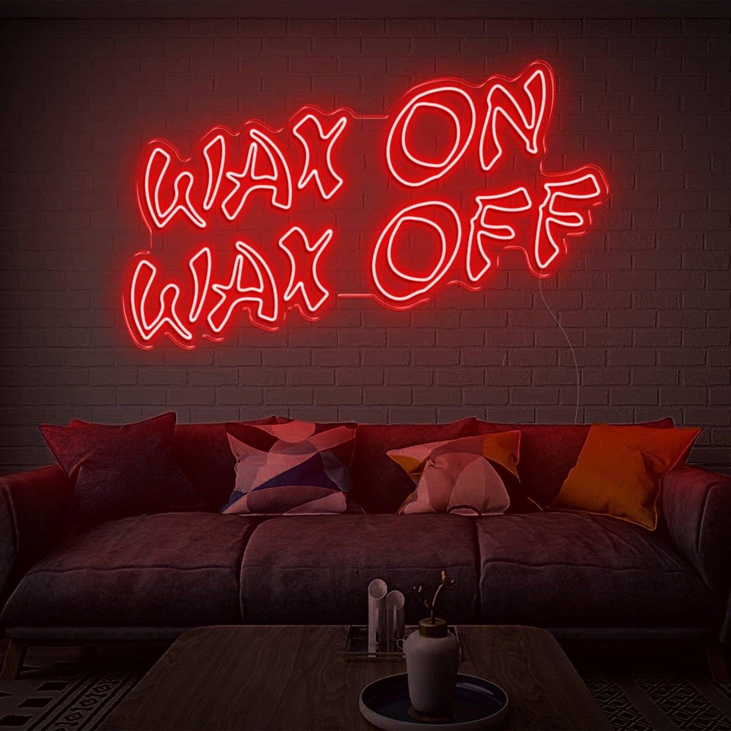 Wax On Wax Off Led Neon Sign Pink Graffiti Style Home Studio Decor | Shineneon