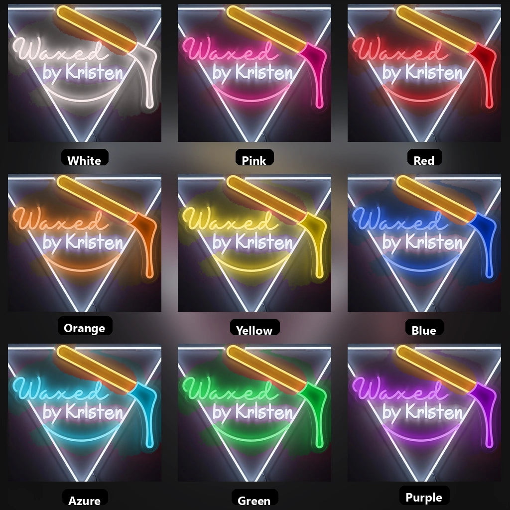 Waxed By Kristen LED Neon Sign - 05 Color Grid