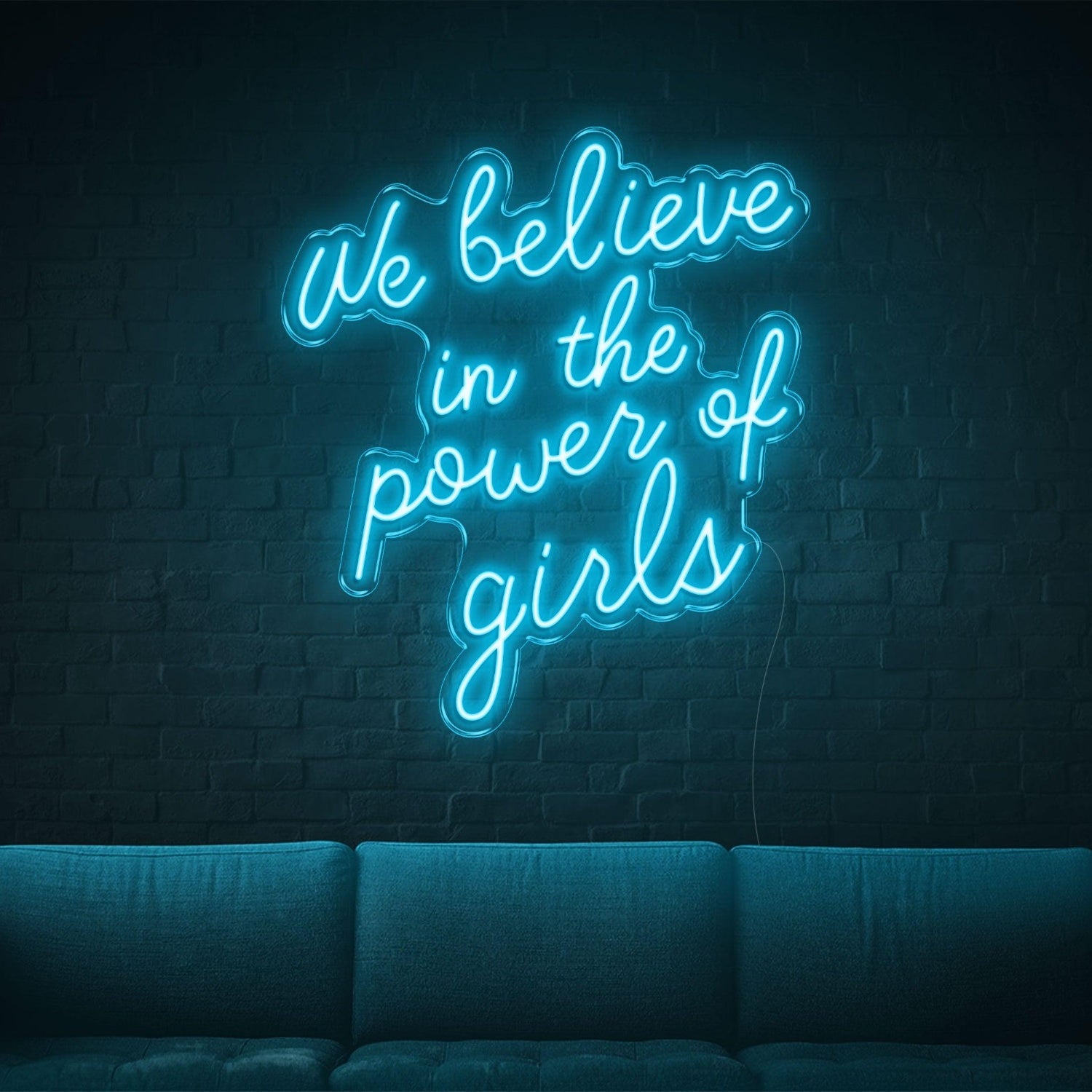 We Believe In The Power Of Girls Blue Led Neon Sign For Feminine Spaces | Shineneon
