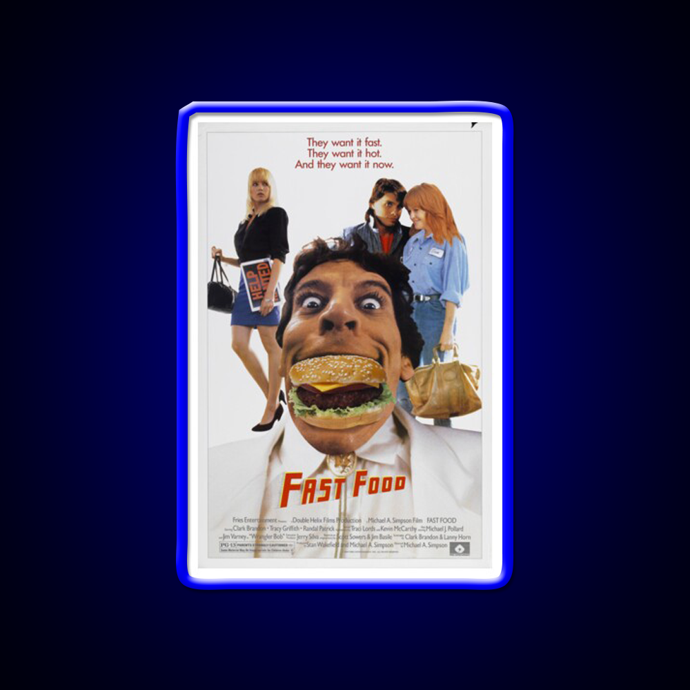 We Love Fast Food Led Neon Sign For Burger Place Wall Art Rgb Color