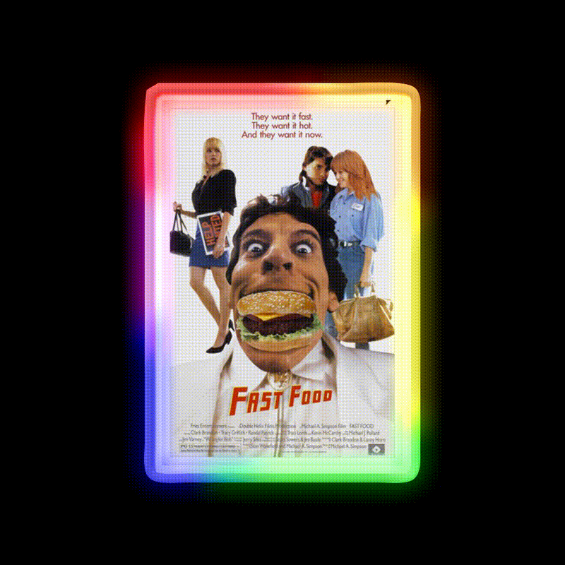 We Love Fast Food Led Neon Sign For Burger Place Wall Art Rgb Color