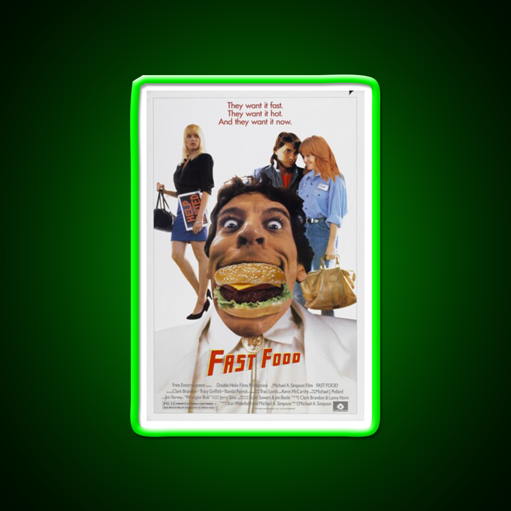 We Love Fast Food Led Neon Sign For Burger Place Wall Art Rgb Color