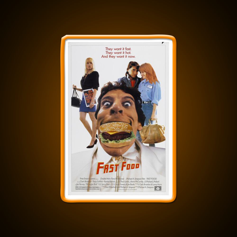 We Love Fast Food Led Neon Sign For Burger Place Wall Art Rgb Color